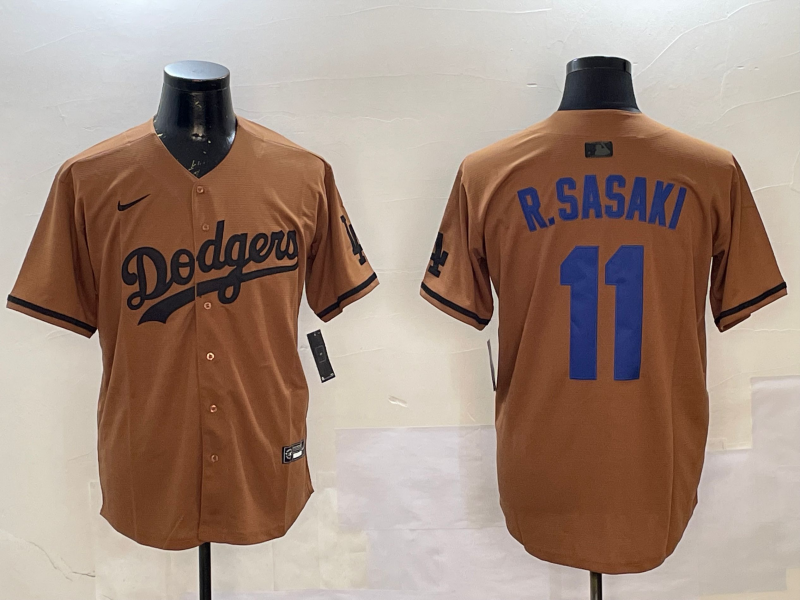 Men Los Angeles Dodgers 11 R Sasaki yellow 2025 MLB nike jersey style 17